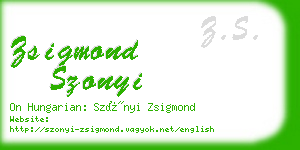 zsigmond szonyi business card